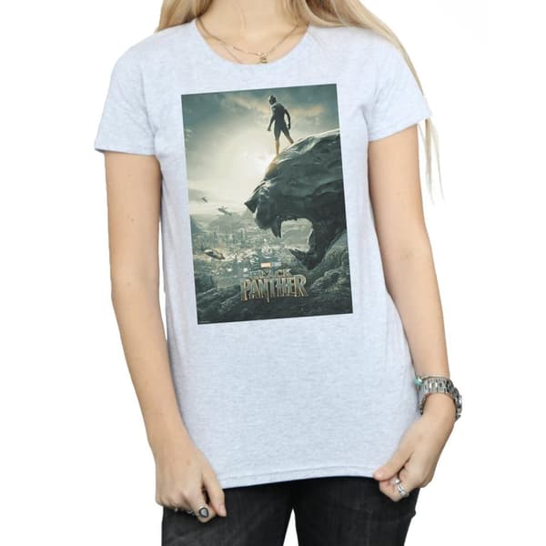 Marvel Dam/Tjej Black Panther Poster T-shirt i bomull