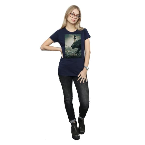 Marvel Dam/Tjej Black Panther Poster T-shirt i bomull