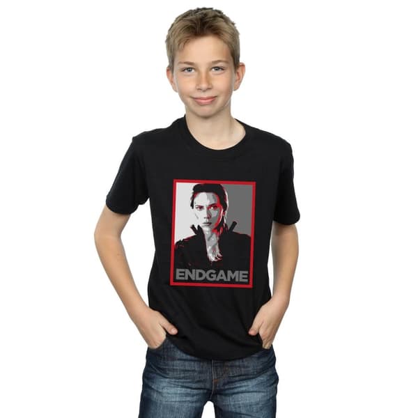 Marvel Boys Avengers Endgame Black Widow Poster T-Shirt