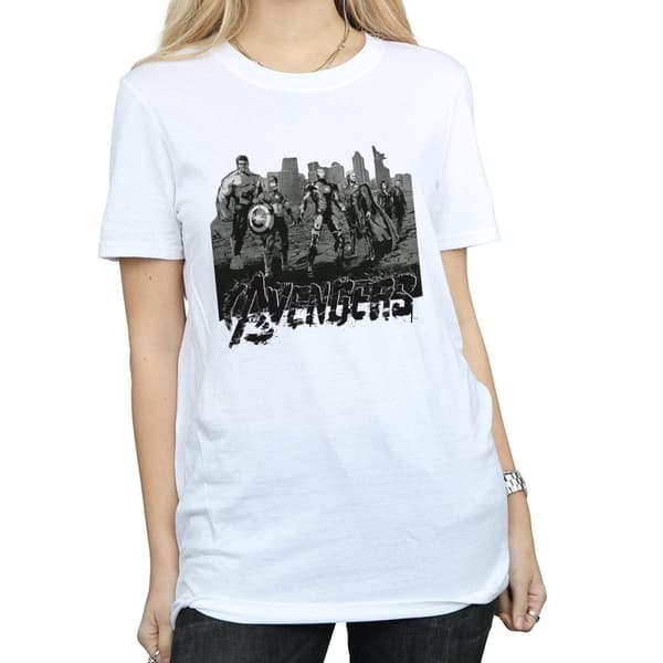 Marvel Dam/Lady Avengers Mono Team Art Boyfriend T-shirt i bomull