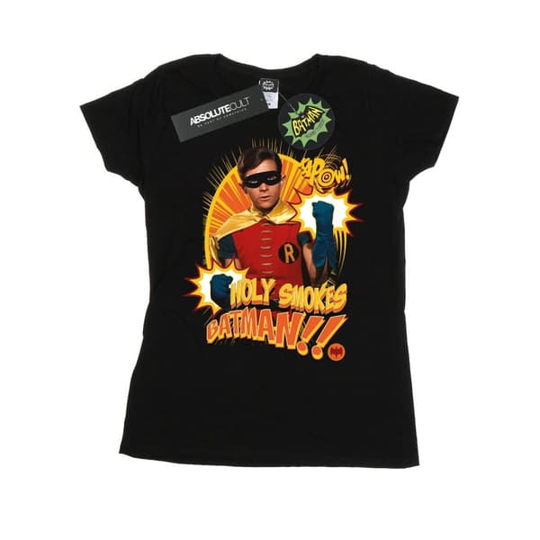 DC Comics Dam/Tjej Batman TV Series Holy Smokes T-shirt i bomull Black XXL