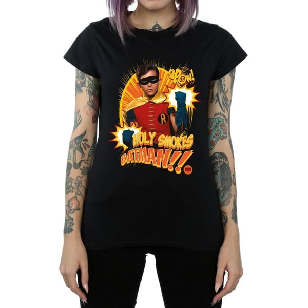 DC Comics Dam/Tjej Batman TV Series Holy Smokes T-shirt i bomull