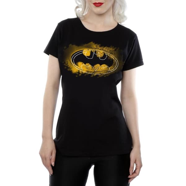 DC Comics Womens/Ladies Batman Spray Logo Cotton T-Shirt
