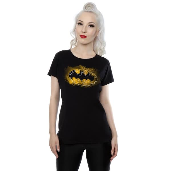 DC Comics Womens/Ladies Batman Spray Logo Cotton T-Shirt