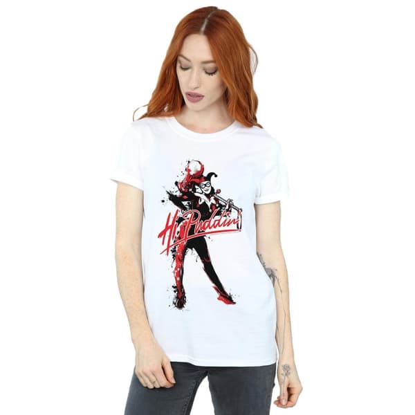 DC Comics Womens/Ladies Harley Quinn Hi Puddin Cotton Boyfriend T-Shirt