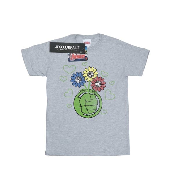 Marvel Mens Hulk Flower Fist T-Shirt