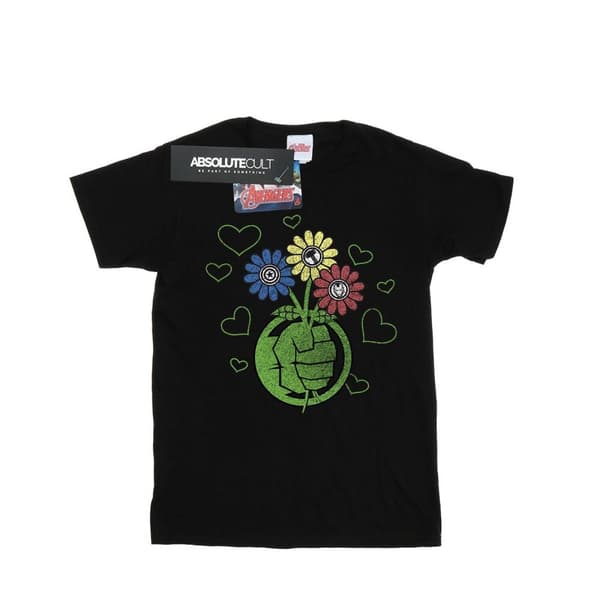 Marvel Mens Hulk Flower Fist T-Shirt