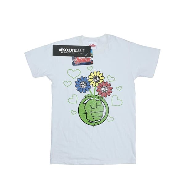 Marvel Mens Hulk Flower Fist T-Shirt