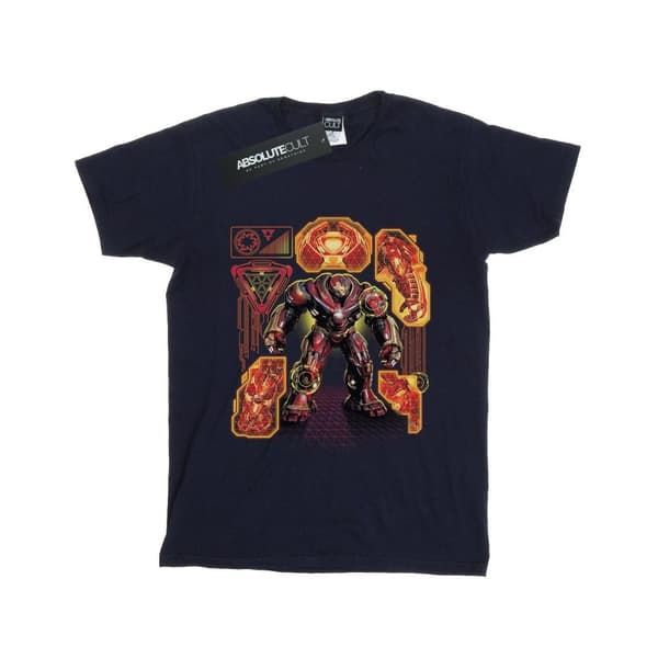 Marvel Womens/Ladies Avengers Infinity War Hulkbuster Blueprint Cotton Boyfriend T-Shirt