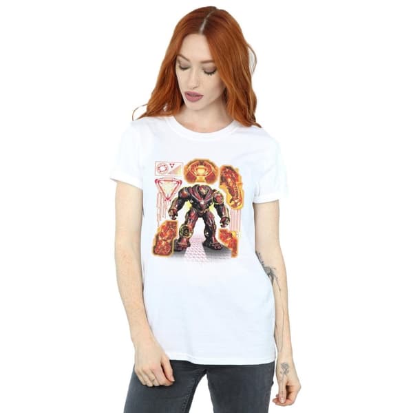 Marvel Womens/Ladies Avengers Infinity War Hulkbuster Blueprint Cotton Boyfriend T-Shirt