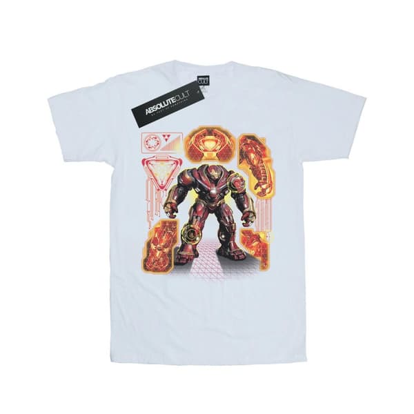 Marvel Womens/Ladies Avengers Infinity War Hulkbuster Blueprint Cotton Boyfriend T-Shirt