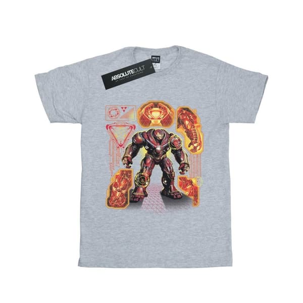 Marvel Womens/Ladies Avengers Infinity War Hulkbuster Blueprint Cotton Boyfriend T-Shirt