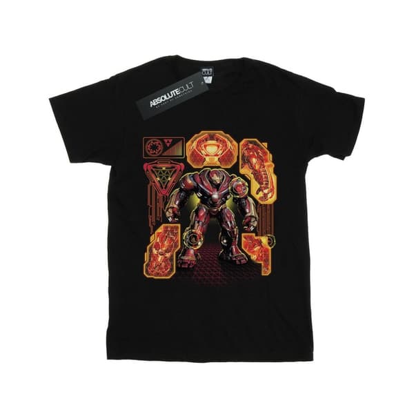 Marvel Womens/Ladies Avengers Infinity War Hulkbuster Blueprint Cotton Boyfriend T-Shirt