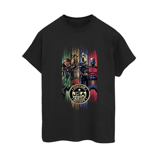 DC Comics Womens/Ladies Black Adam JSA Gold Badge Cotton Boyfriend T-Shirt