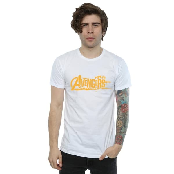 Marvel Mens Avengers Infinity War Orange Logo T-Shirt