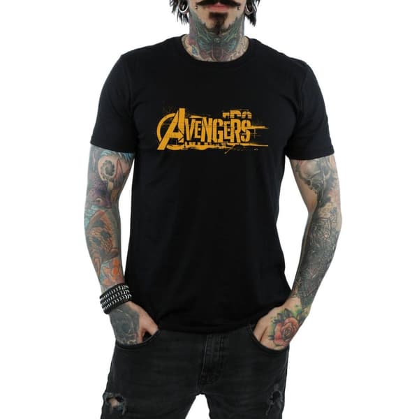 Marvel Mens Avengers Infinity War Orange Logo T-Shirt