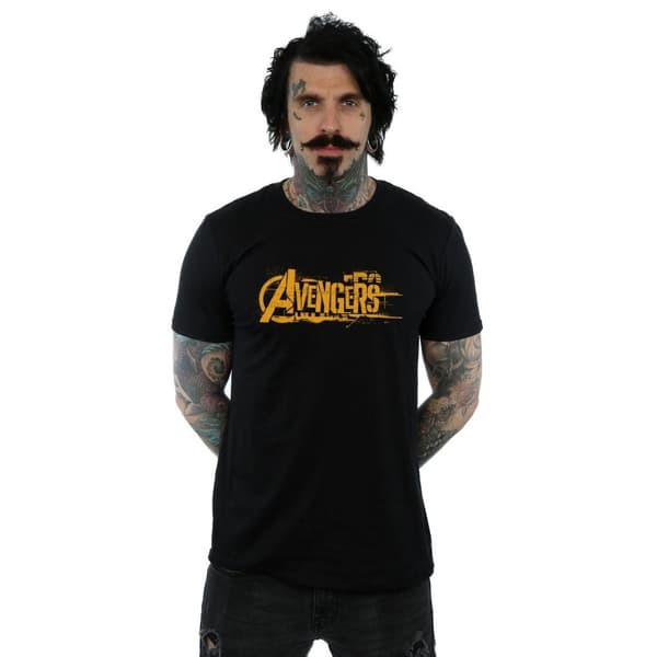 Marvel Mens Avengers Infinity War Orange Logo T-Shirt