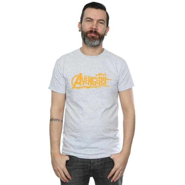 Marvel Mens Avengers Infinity War Orange Logo T-Shirt