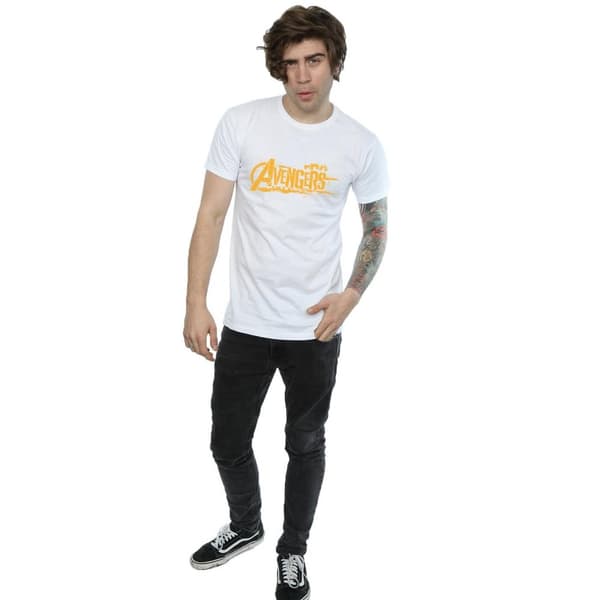 Marvel Mens Avengers Infinity War Orange Logo T-Shirt