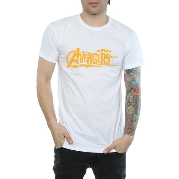Marvel Mens Avengers Infinity War Orange Logo T-Shirt