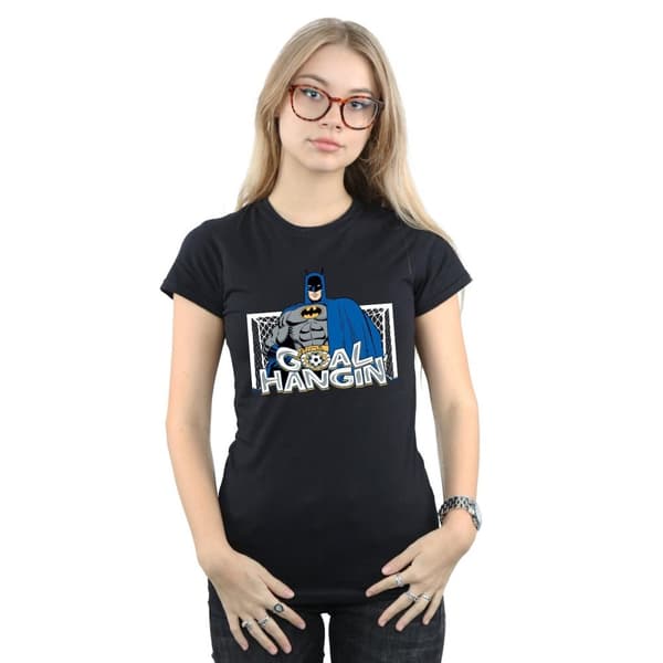 DC Comics Dam/Tjej - Batman - Fotbollsmål hänger i bomulls-T-shirt