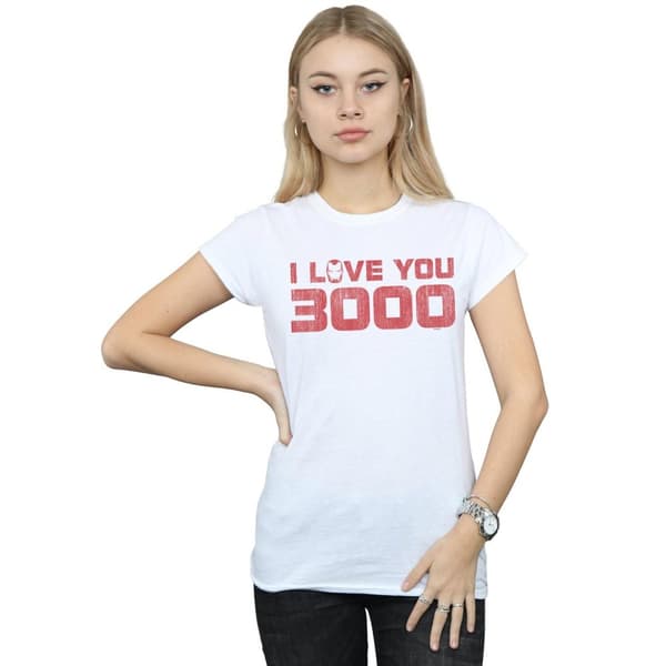 Marvel Womens/Ladies Avengers Endgame I Love You 3000 Distressed Cotton T-Shirt