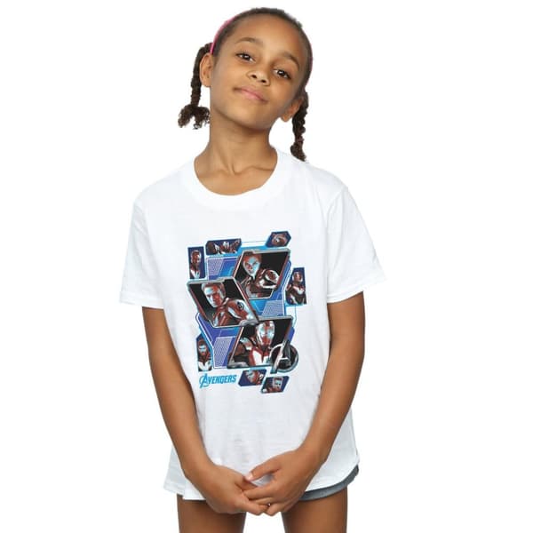 Marvel T-shirt i bomull med hjältepaneler från Avengers Endgame för tjejer