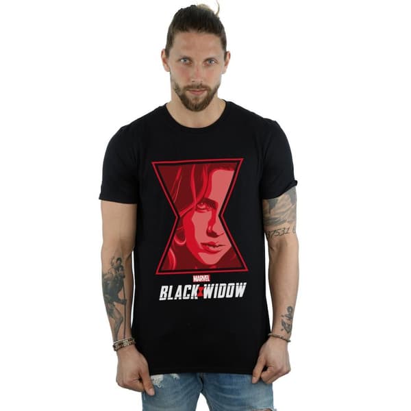 Marvel Mens Black Widow Movie Logo Window T-Shirt