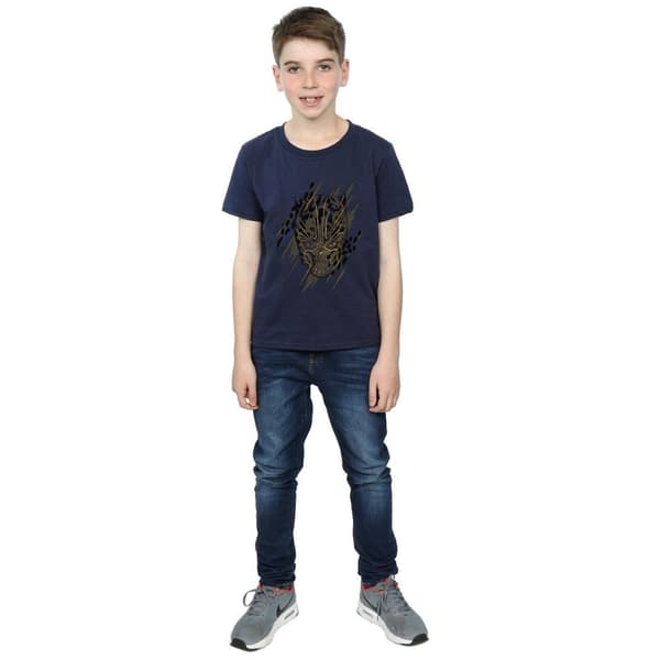 Marvel Boys Black Panther Gold Head T-Shirt