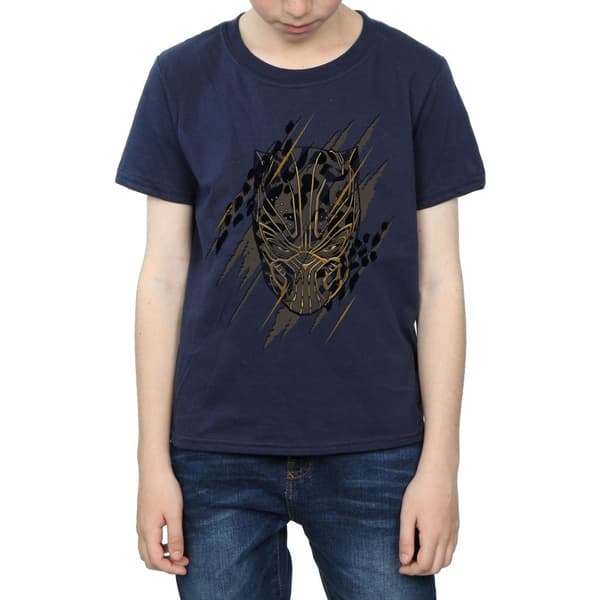 Marvel Boys Black Panther Gold Head T-Shirt