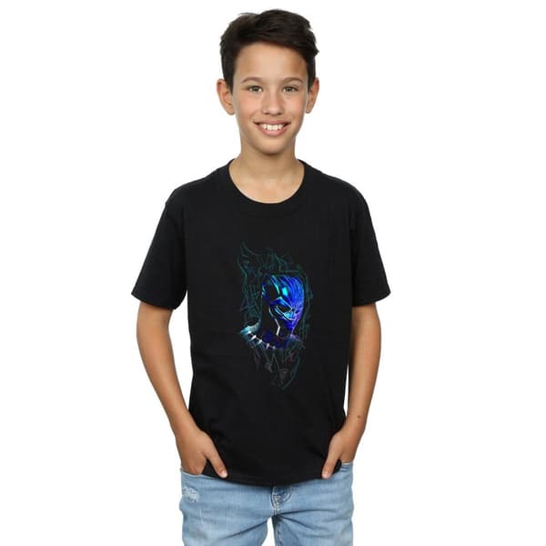 Marvel Boys Black Panther Neon Mask T-Shirt