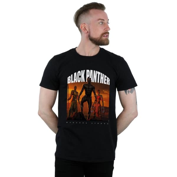 Marvel Mens Black Panther Wakanda Strong T-Shirt