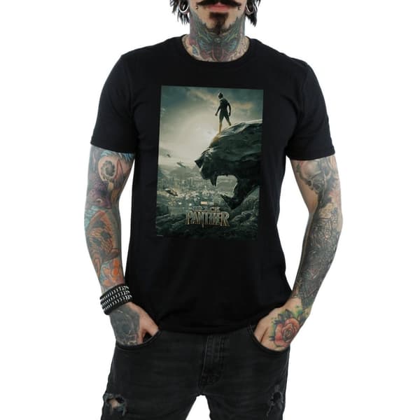 Marvel Mens Black Panther Poster T-Shirt