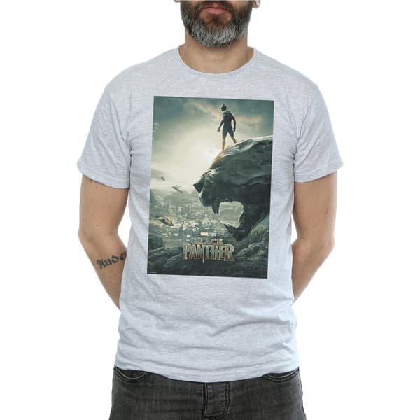 Marvel Mens Black Panther Poster T-Shirt