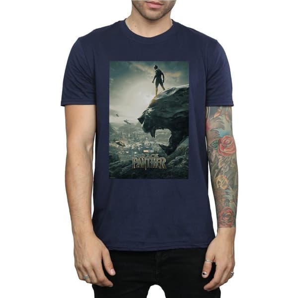 Marvel Mens Black Panther Poster T-Shirt