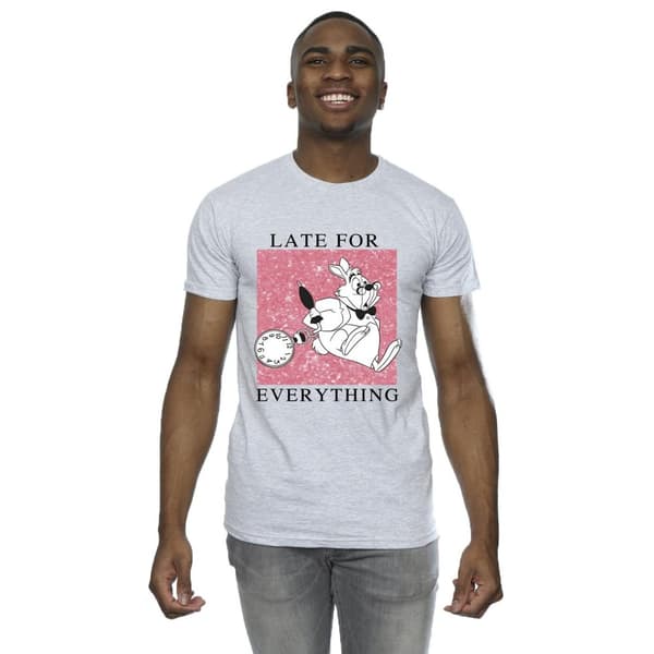 Disney Mens Alice In Wonderland White Rabbit T-Shirt