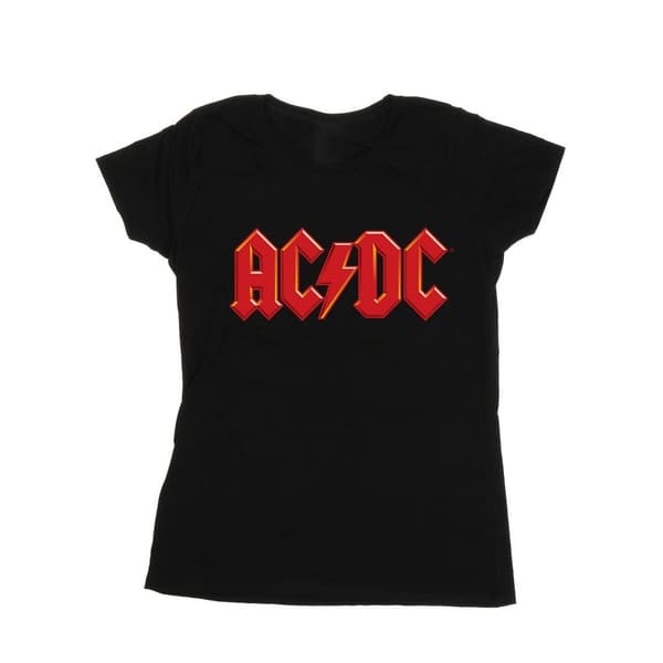 ACDC T-shirt i bomull med röd logotyp - dam/dam