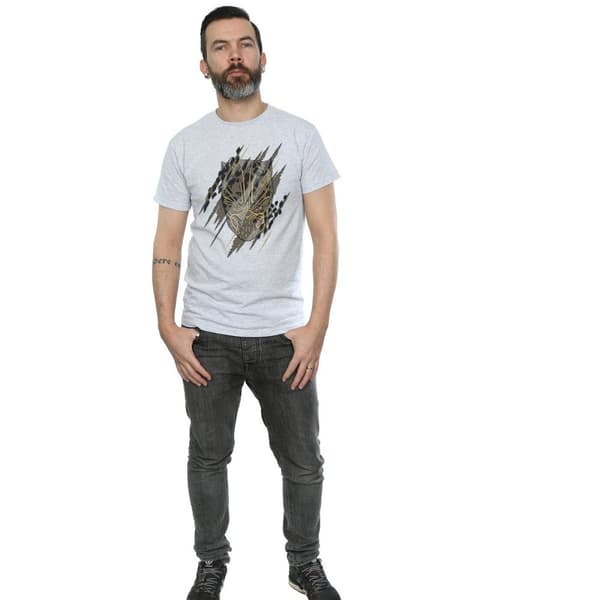 Marvel Mens Black Panther Gold Head T-Shirt