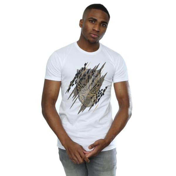 Marvel Mens Black Panther Gold Head T-Shirt