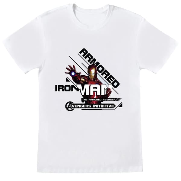 Marvel Pojkar Avengers Iron Man Armoured Avenger T-shirt White 5-6 Years