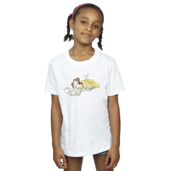 Disney Girls Beauty And The Beast Belle Reading Cotton T-Shirt
