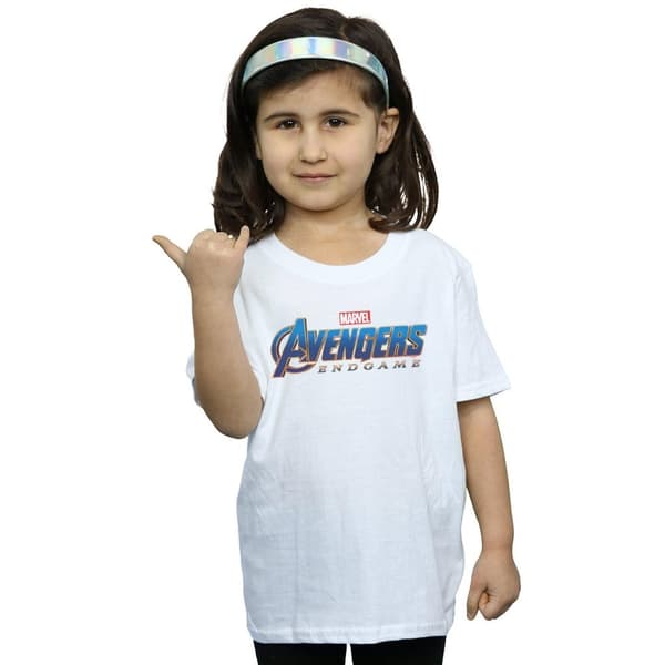 Marvel T-shirt i bomull med Avengers Endgame-logga för flickor