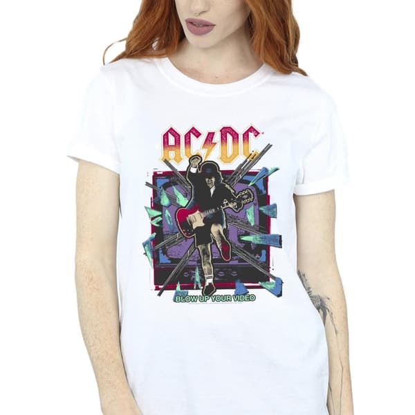ACDC Womens/Ladies Blow Up Your Video Jump Cotton Boyfriend T-Shirt
