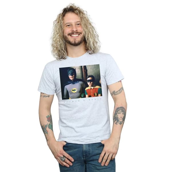 DC Comics Mens Batman TV Series Dynamic Duo Photograph T-Shirt
