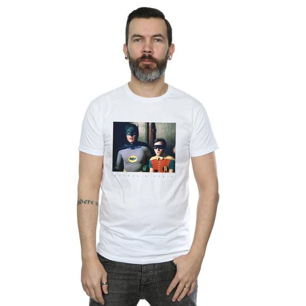 DC Comics Mens Batman TV Series Dynamic Duo Photograph T-Shirt