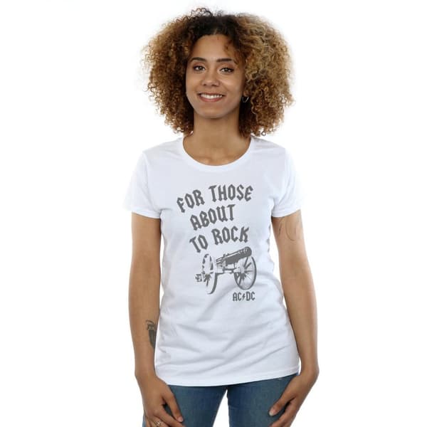 AC/DC Womens/Ladies For Those About To Rock Cannon Cotton T-Shirt