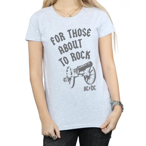 AC/DC Womens/Ladies For Those About To Rock Cannon Cotton T-Shirt