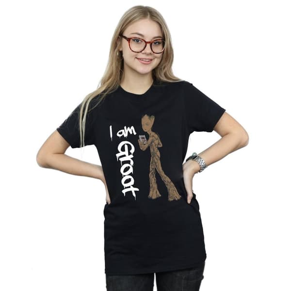 Marvel Womens/Ladies Avengers Infinity War Graffiti Groot Cotton Boyfriend T-Shirt