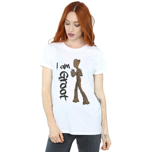 Marvel Womens/Ladies Avengers Infinity War Graffiti Groot Cotton Boyfriend T-Shirt