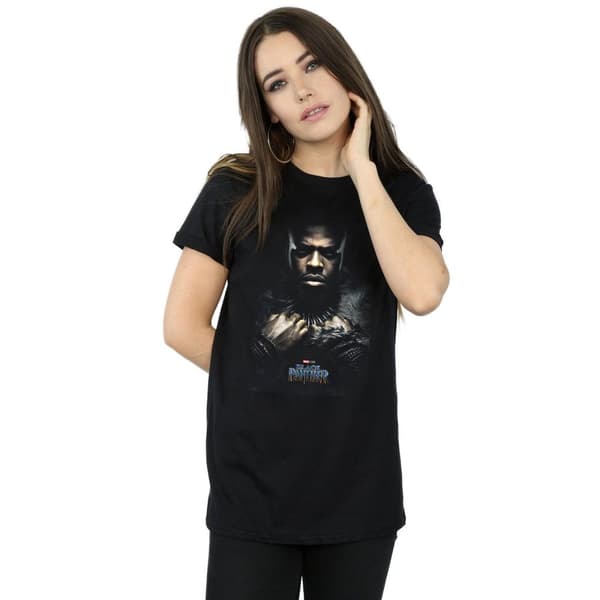 Marvel Dam/kvinnor Black Panther M´Baku Poster Boyfriend T-shirt i bomull